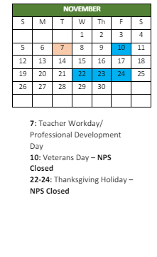 District School Academic Calendar for Tidewater Park ELEM. for November 2023