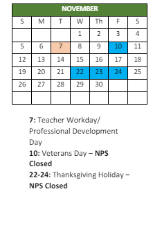 District School Academic Calendar for Larrymore ELEM. for November 2023