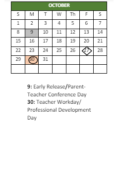 District School Academic Calendar for Tidewater Park ELEM. for October 2023