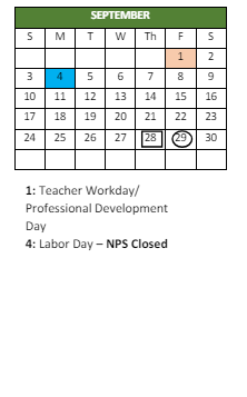 District School Academic Calendar for Tidewater Park ELEM. for September 2023
