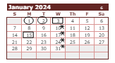 District School Academic Calendar for Grant Elementary School for January 2024