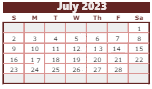 District School Academic Calendar for Grant Elementary School for July 2023