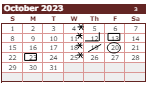District School Academic Calendar for Grant Elementary School for October 2023