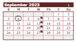 District School Academic Calendar for Grant Elementary School for September 2023