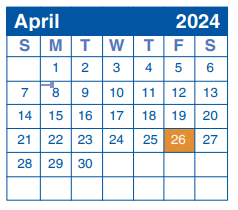District School Academic Calendar for Frank Tejeda Middle School for April 2024