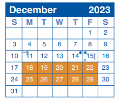 District School Academic Calendar for Olmos Elementary School for December 2023