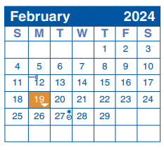 District School Academic Calendar for Bernard Harris Middle for February 2024
