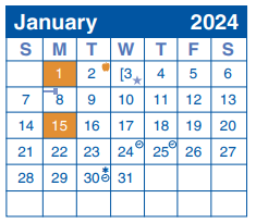 District School Academic Calendar for Alter Middle for January 2024
