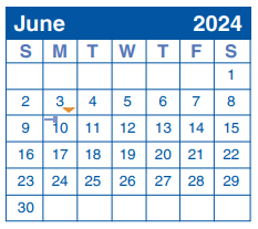 District School Academic Calendar for Bradley Middle for June 2024