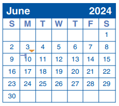 District School Academic Calendar for Bush Middle for June 2024