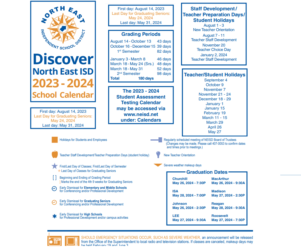 District School Academic Calendar Key for Ridgeview Elementary School