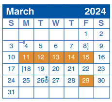 District School Academic Calendar for Alter Middle for March 2024