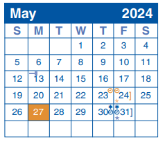 District School Academic Calendar for Nimitz Middle for May 2024