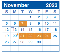 District School Academic Calendar for Stone Oak Elementary School for November 2023