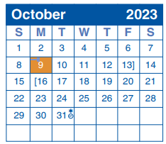 District School Academic Calendar for Alter Middle for October 2023