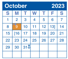 District School Academic Calendar for Madison High School for October 2023