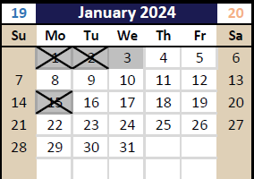 District School Academic Calendar for Northview Elementary for January 2024
