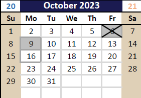 District School Academic Calendar for Northview Elementary for October 2023