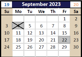 District School Academic Calendar for Northview Elementary for September 2023
