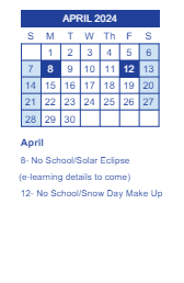 District School Academic Calendar for Parkview Intermediate School for April 2024