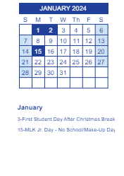 District School Academic Calendar for Parkview Intermediate School for January 2024