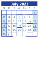 District School Academic Calendar for Parkview Intermediate School for July 2023