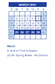 District School Academic Calendar for Parkview Intermediate School for March 2024