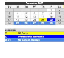 District School Academic Calendar for Osgood Elementary School for December 2023
