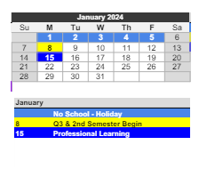 District School Academic Calendar for Osgood Elementary School for January 2024