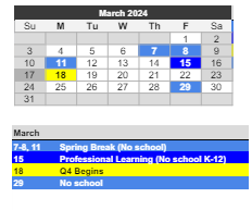 District School Academic Calendar for Osgood Elementary School for March 2024