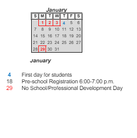District School Academic Calendar for Dubois Middle School for January 2024