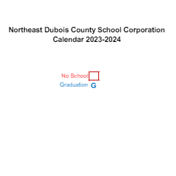 District School Academic Calendar Legend for Dubois Middle School