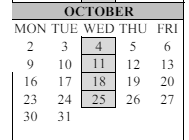 District School Academic Calendar for Crystal Springs Elementary for October 2023