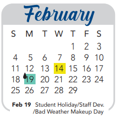 District School Academic Calendar for Rudder Middle School for February 2024