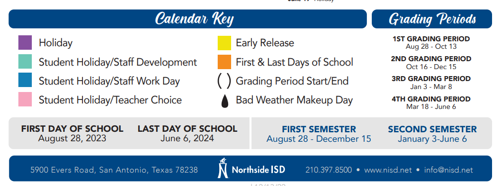 District School Academic Calendar Key for Clark High School
