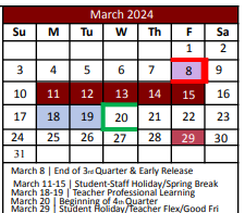 District School Academic Calendar for Sonny & Allegra Nance Elementary for March 2024