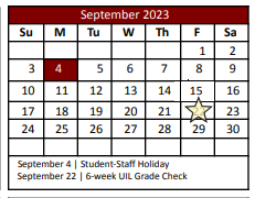 District School Academic Calendar for Roanoke Elementary for September 2023