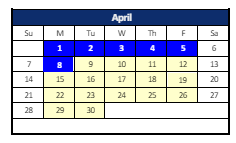 District School Academic Calendar for Maple Creek Middle Sch for April 2024