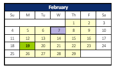 District School Academic Calendar for Maple Creek Middle Sch for February 2024