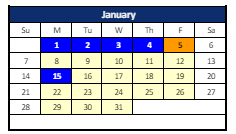District School Academic Calendar for Maple Creek Middle Sch for January 2024