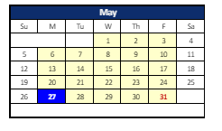 District School Academic Calendar for Maple Creek Middle Sch for May 2024