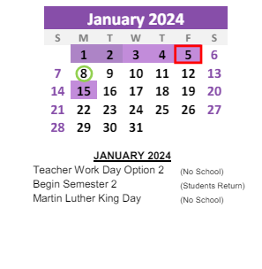 District School Academic Calendar for Howard Elementary School for January 2024