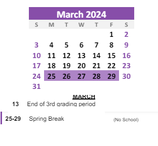 District School Academic Calendar for Howard Elementary School for March 2024
