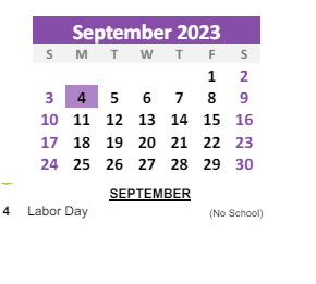 District School Academic Calendar for Howard Elementary School for September 2023