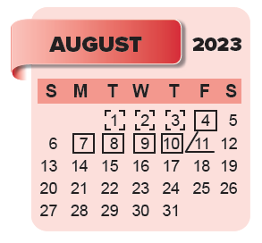 District School Academic Calendar for Ravenwood Elementary for August 2023