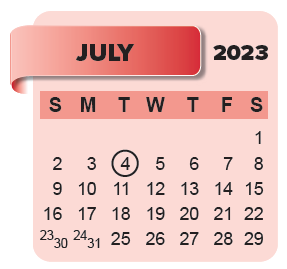 District School Academic Calendar for Ravenwood Elementary for July 2023