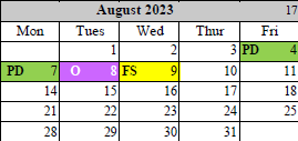 District School Academic Calendar for Kenwood Station Elementary School for August 2023