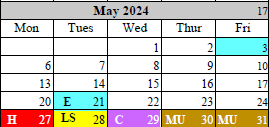District School Academic Calendar for Kenwood Station Elementary School for May 2024