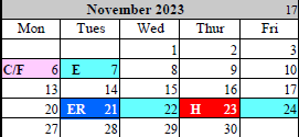 District School Academic Calendar for Kenwood Station Elementary School for November 2023