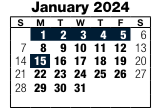 District School Academic Calendar for Blackburn Senior High Program for January 2024